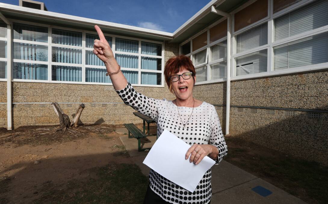 WOO HOO!: Rutherglen High School deputy principal Jennie Ward is happy to receive funding to upgrade old buildings. Picture: MARK JESSER