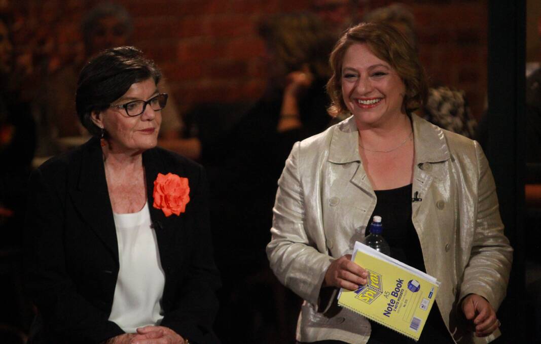Cathy McGowan and Sophie Mirabella during a campaign event.