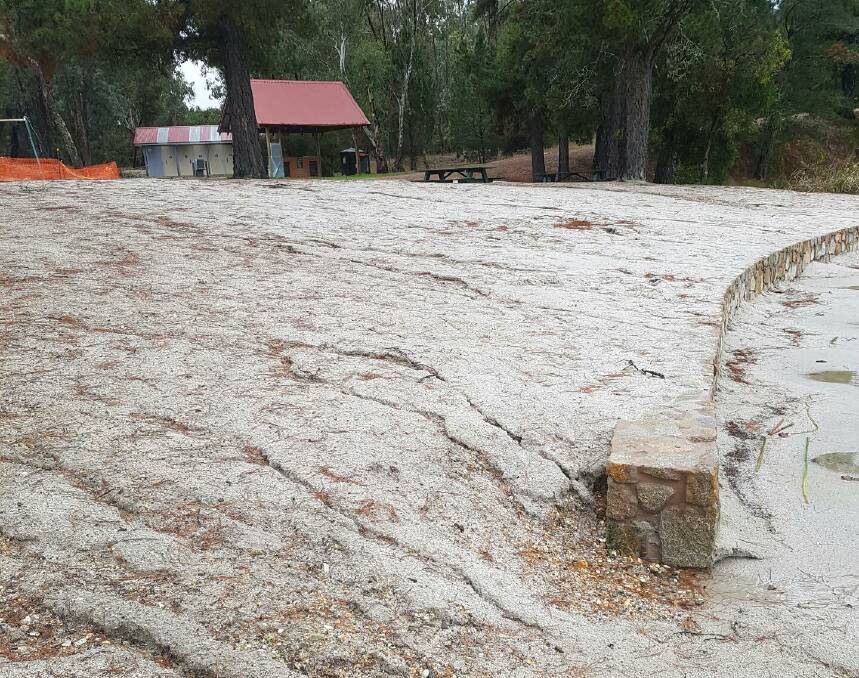 WATER WORRIES: Beechworth residents are worried about erosion occurring at Lake Sambell. Picture: CHRISTINE STEWART