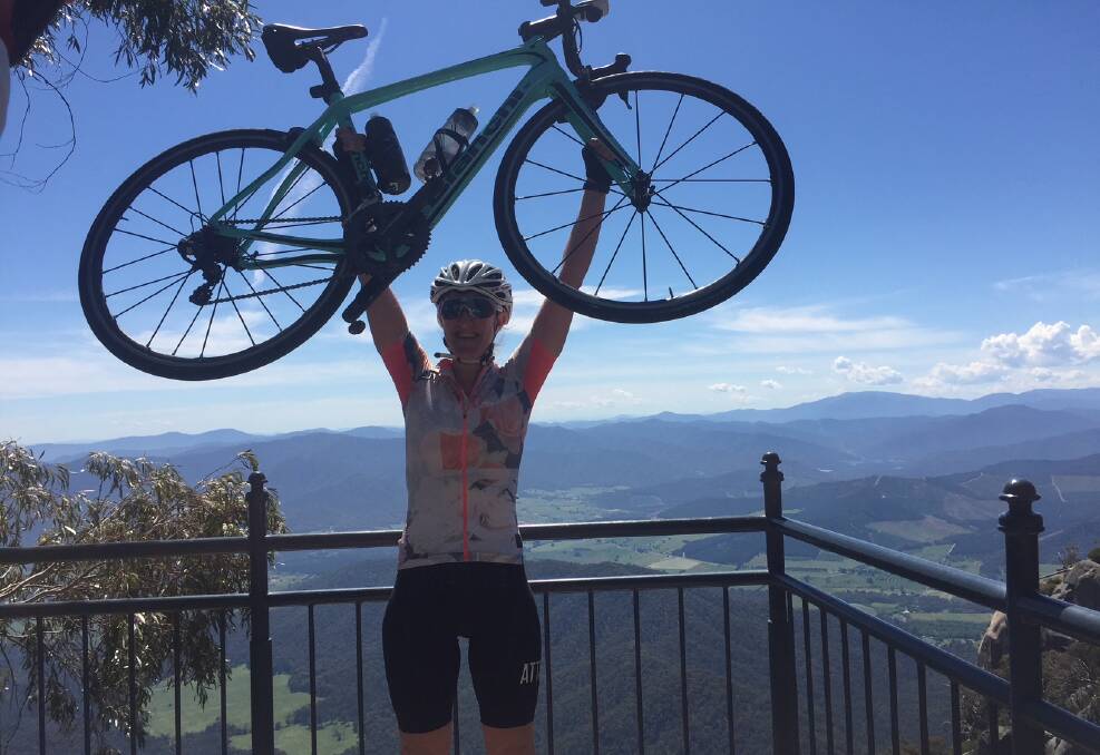 REACHING PEAK ACHIEVEMENT: Laura Rigby moved from Sydney to Porepunkah two months to enjoy a cycling paradise. She will be one of many women at April's High Country Women's Cycling Festival.