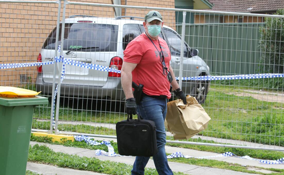 EVIDENCE: Chemicals, glassware and other items were seized by Wodonga police from a drug lab at a Trudewind Road home on Wednesday. Pictures: SHANA MORGAN