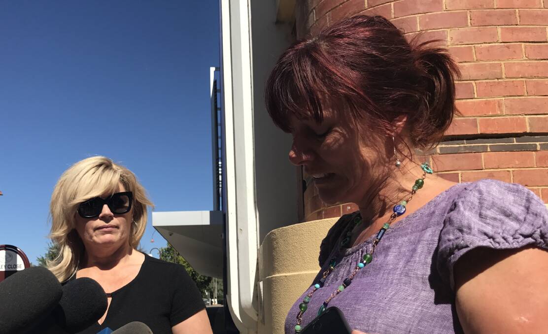 BRAVE LOVED ONES: Carol Roadknight and Leny Verbunt outside Wangaratta Courthouse