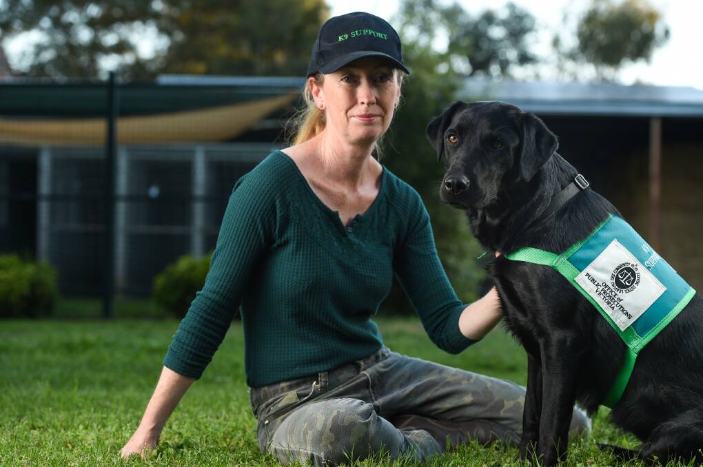OUTSTANDING SUCCESS: K9 Support trainer Tessa Stow and Coop are based at their Benalla home, but have been approved for more work at Melbourne courts in 2018.
