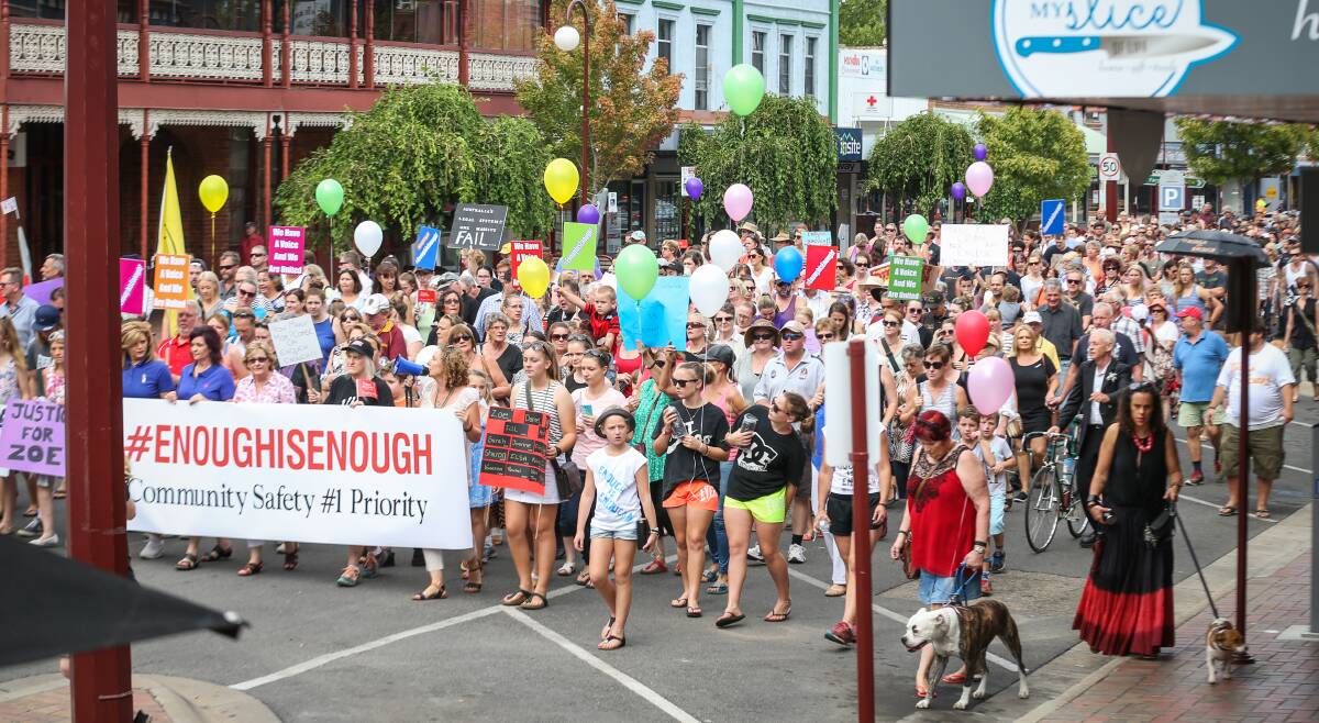 A CITY OF SUPPORT: The enough is enough rally in Wangaratta last year.
