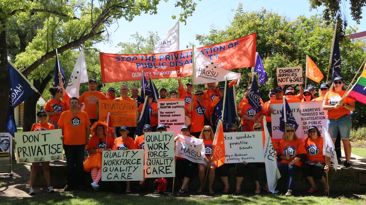 BEING HEARD IN ORANGE: Protesters walked Wangaratta's streets on Thursday.