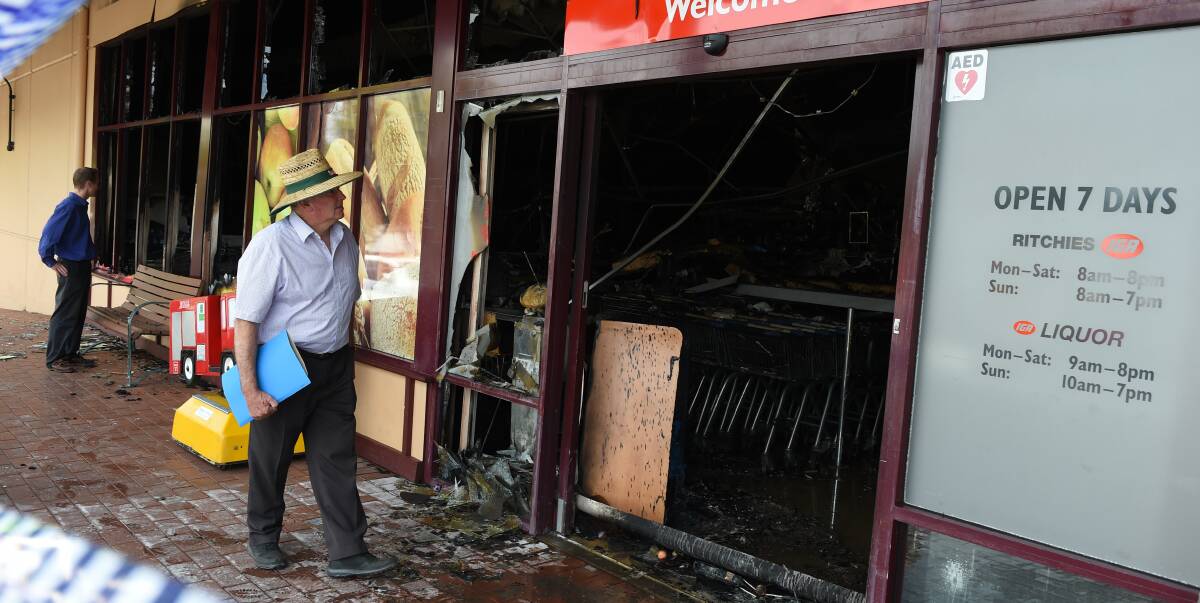 NO ANSWERS: Building owner Jim McCormack has visited the Beechworth IGA numerous times since the fire a month ago, but has been left frustrated by a delay in insurers making a decision. Picture: MARK JESSER