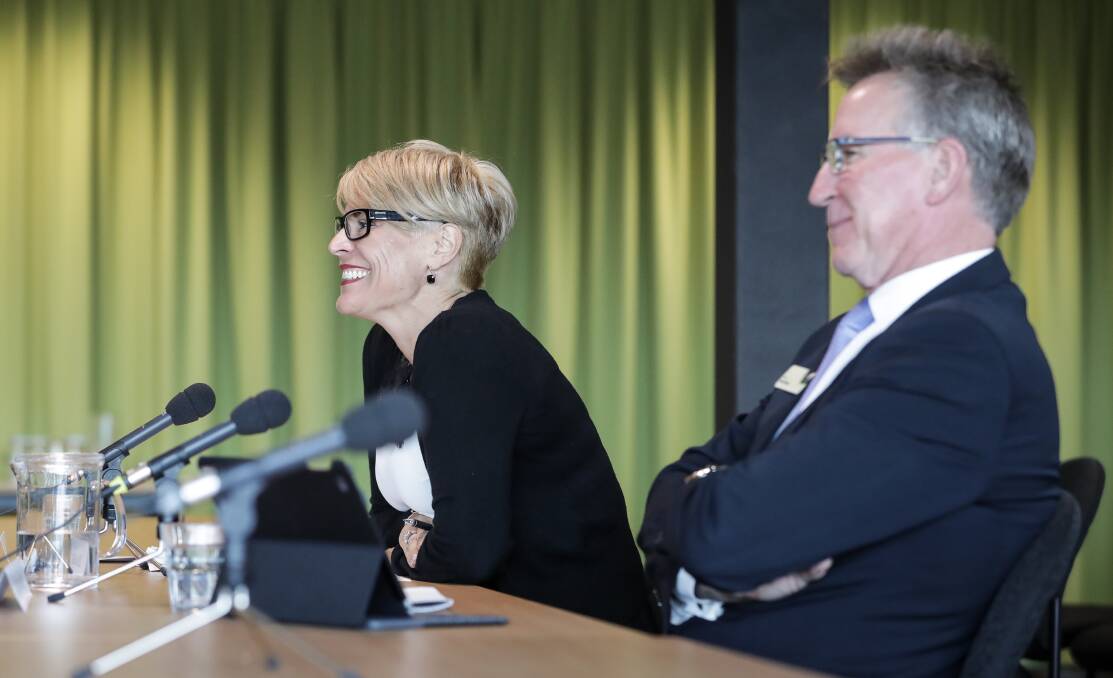 MAYORS IN ARMS: Albury and Wodonga mayors Kevin Mack and Anna Speedie spoke publicly for the first time about the council's impending partnership. Pictures: JAMES WILTSHIRE