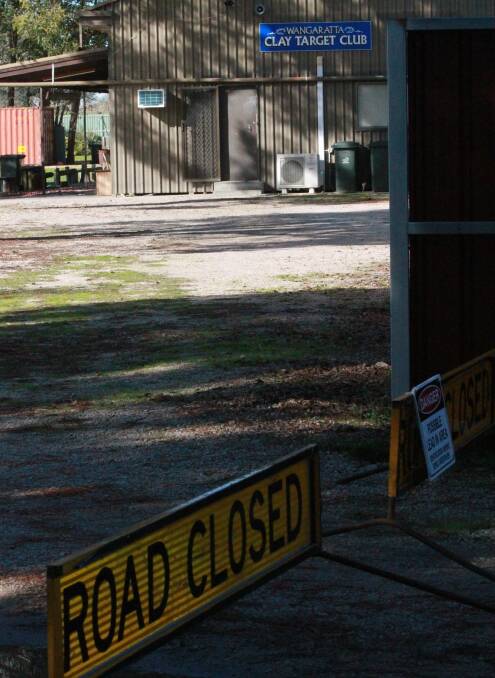HOLD FIRE: Wangaratta Clay Target Club closed up during investigation.