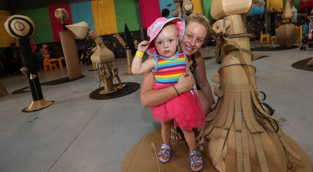 CREATIVE MINDS: Renee and Marlie Williams, 2, from Lavington enjoyed the Wodonga Children's Fair at Wodonga Racecourse, including a walk through the magic garden. Pictures: JAMES WILTSHIRE
