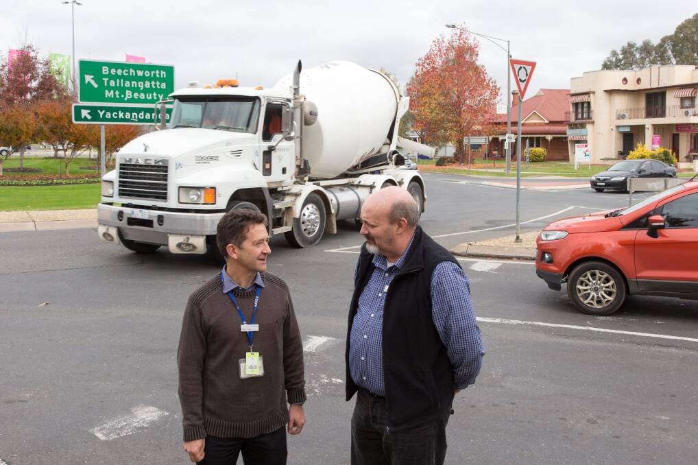 OPEN TO IDEAS: VicRoads deputy CEO Peter Todd and North Eastern Victoria regional director Bryan Sherritt are asking for public feedback. Picture: SIMON BAYLISS