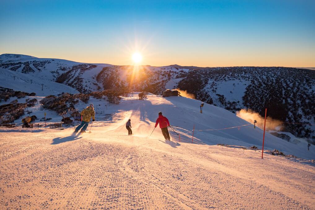 BLACK DIAMOND: Mount Hotham's Heavenly Valley opened on Saturday. Pictures: KARL GRAY