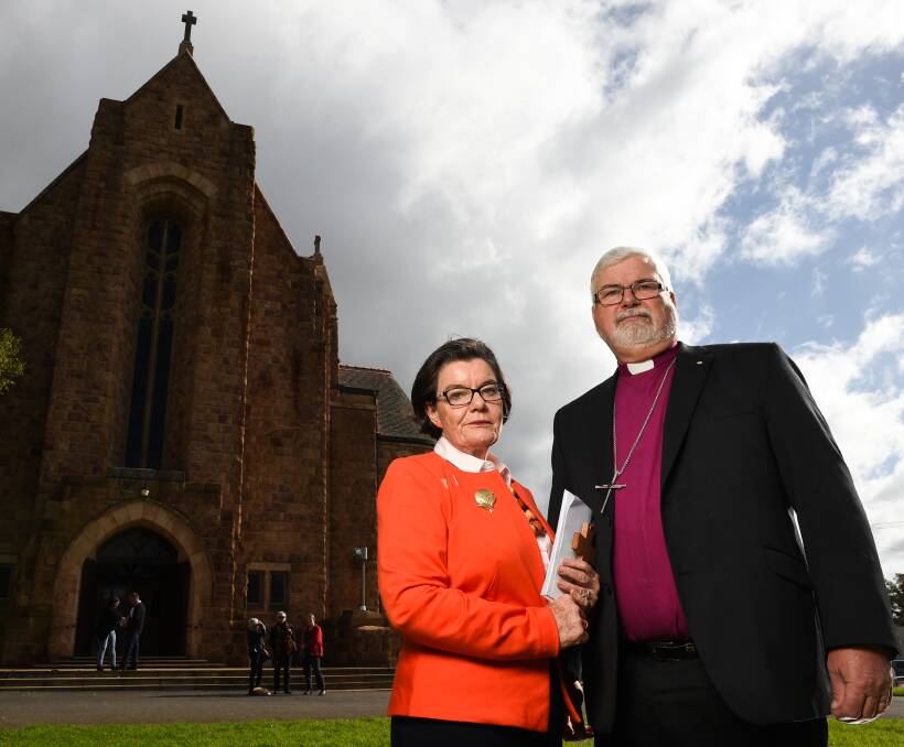 WE CAN DO BETTER: Indi incumbent Cathy McGowan and Anglican Diocese of Wangaratta Bishop John Parkes met on Thursday and advocated for a regional solution for asylum seekers. Picture: MARK JESSER