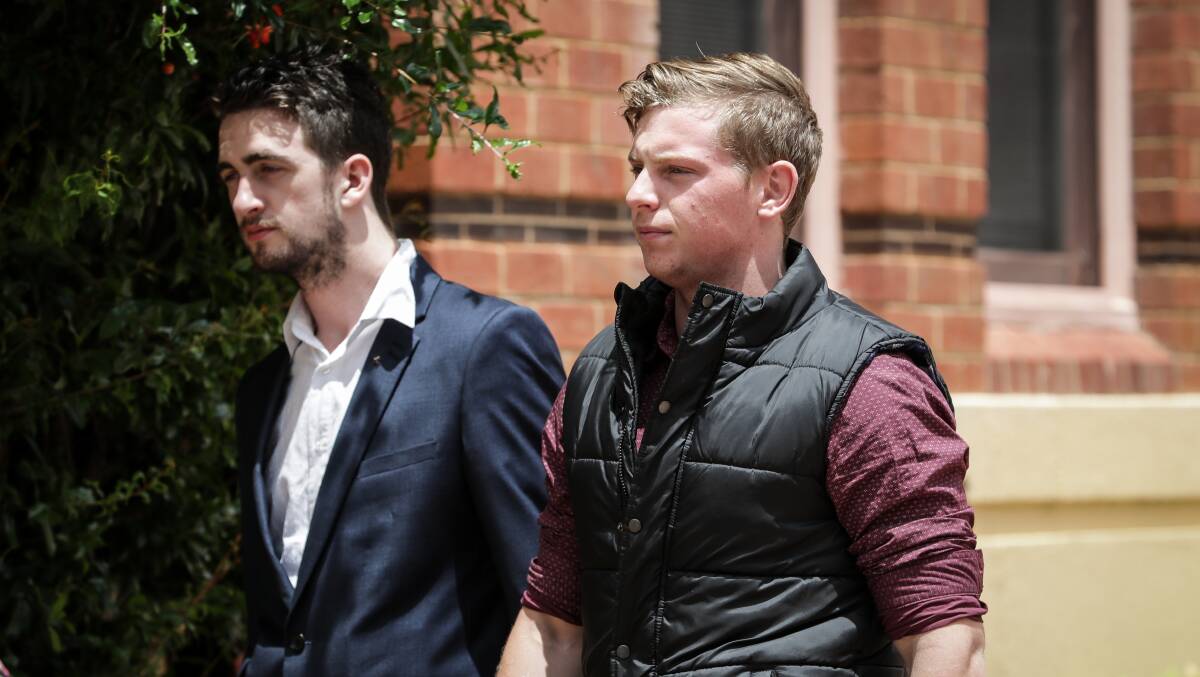 SORRY: Brock Kusen (right) appeared to struggle in court as victim impacts statements were read out in Wangaratta County Court, before he said sorry to the family.