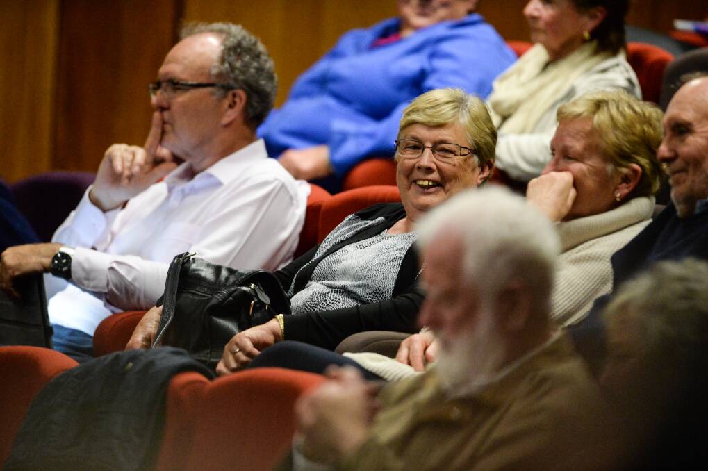 KEEN OBSERVERS: Wangaratta Council acting chief executive Alan Clark and administrators Ailsa Fox and Irene Grant at the recent candidates' election forum. Picture: MARK JESSER