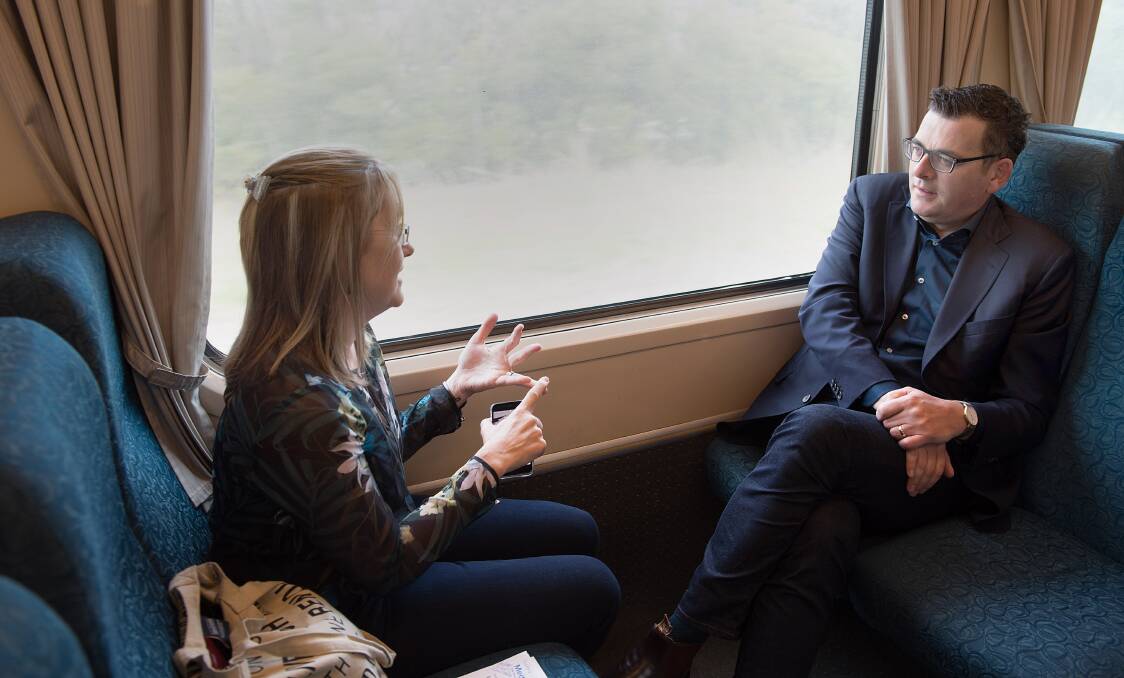 ON TRACK: Public Transport Minister Jacinta Allan and Premier Daniel Andrews have been fighting for extra federal funding for trains. Mr Andrews said he received weekly updates from his mum about poor service in the North East.