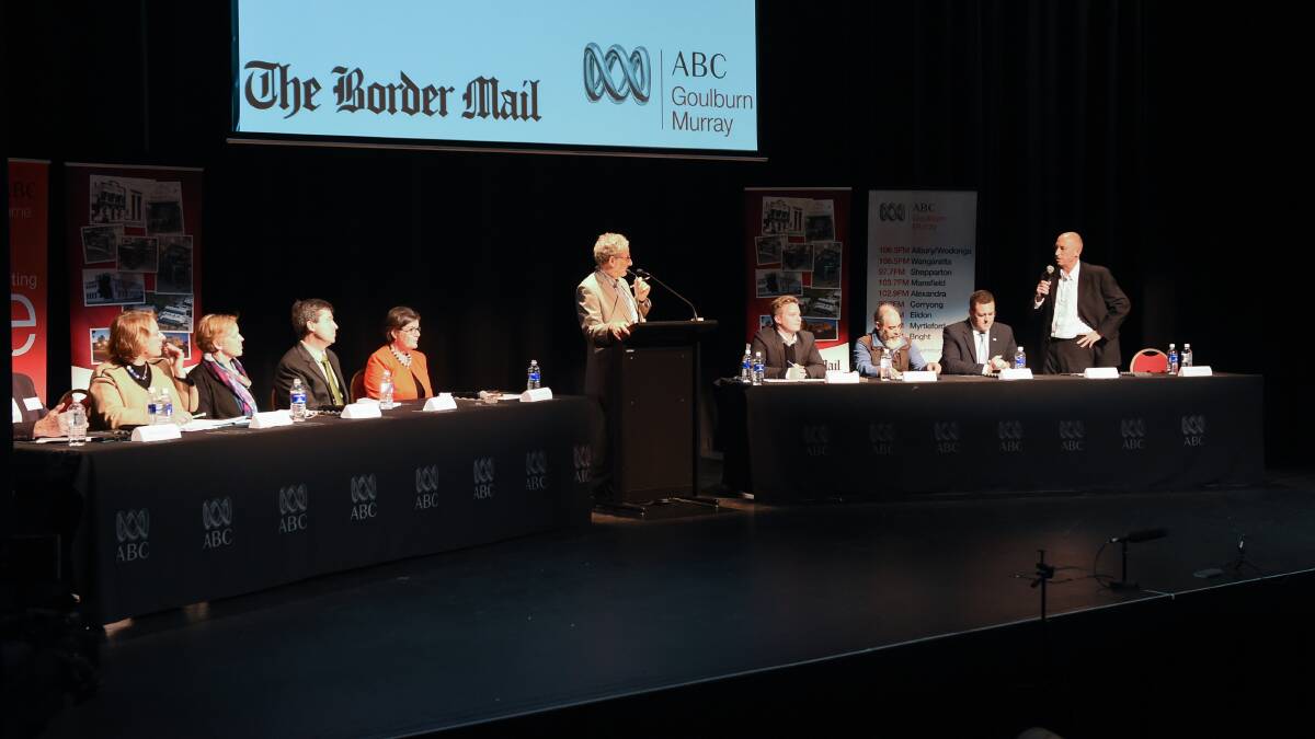 BATTLE FOR INDI: Candidates at last week's Border Mail/ABC Goulburn Murray election forum. Picture: MARK JESSER