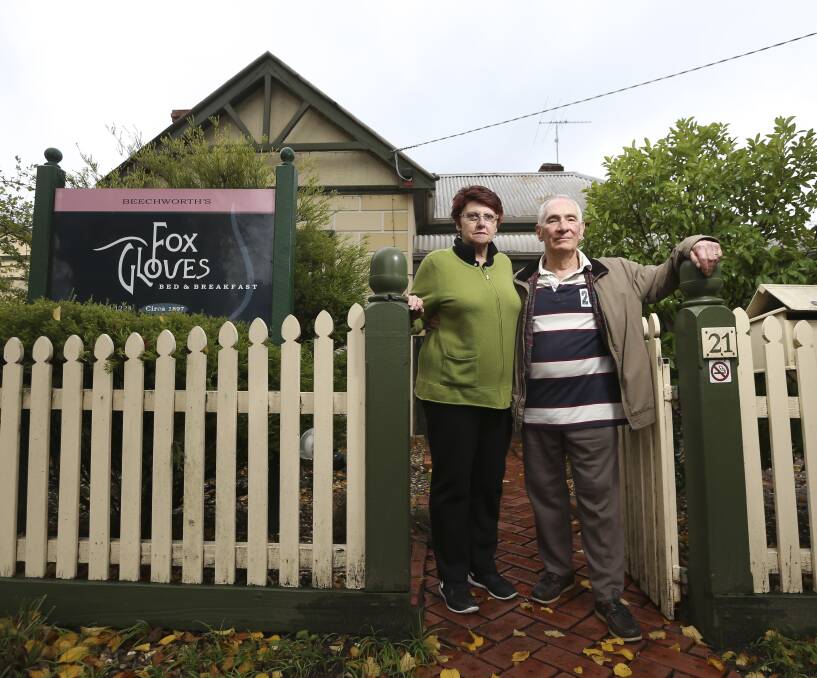 IMPROVEMENT NEEDED: Fox Gloves Bed and Breakfast owners Sheila and John Rademan have passionately argued for a better tourism plan to ensure their Beechworth business can survive. Picture: ELENOR TEDENBORG