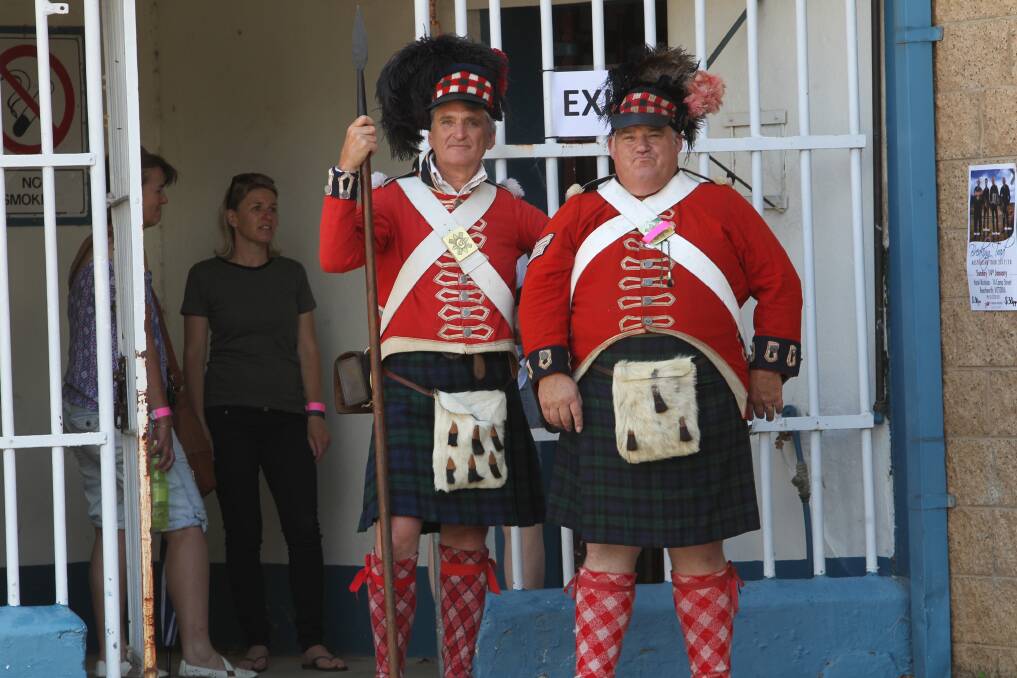 ON GUARD: The Old Beechworth Gaol was filled with charcters it had not seen before, hosting its first Celtic festival over the weekend. Pictures: SHANA MORGAN