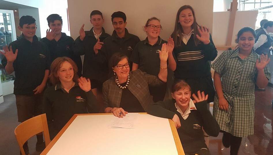 BIG MEETINGS: Beechworth Secondary College students visited Canberra last week to meet with Indi MP Cathy McGowan.