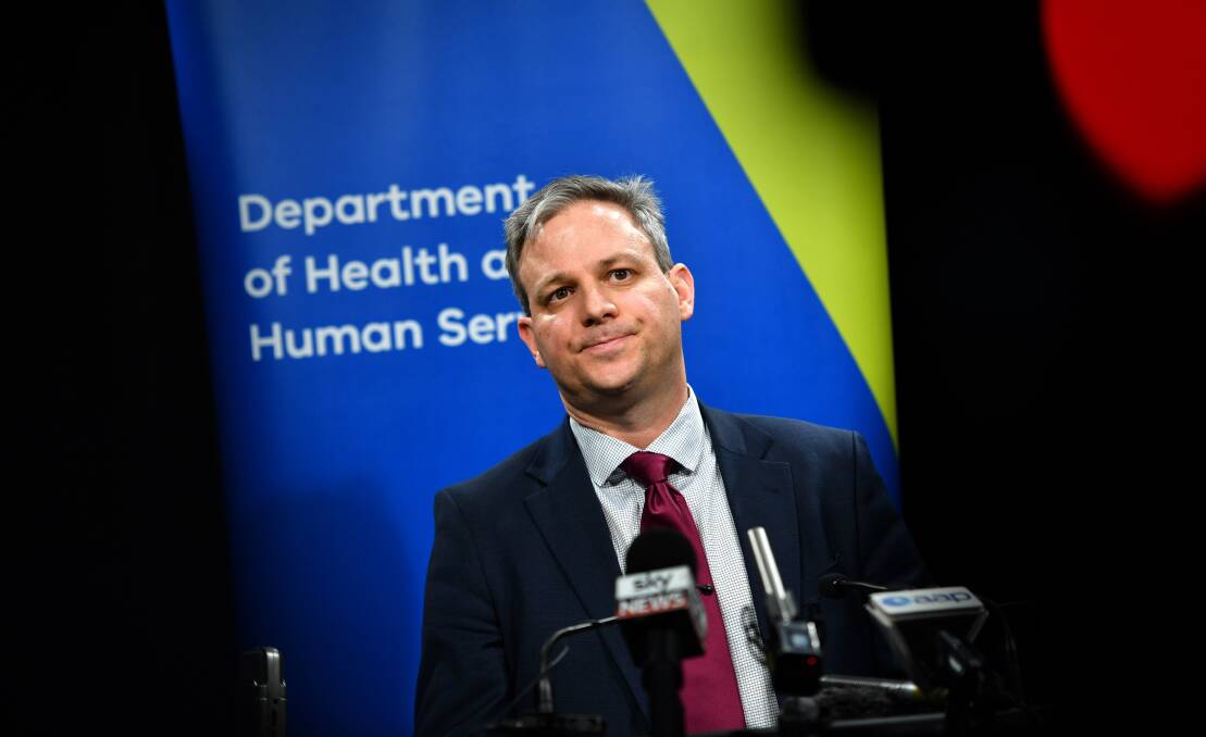 SAD NEWS: Victoria’s acting chief health officer Dr Brett Sutton speaking on Friday about the flu outbreak. Picture: JOHN ARMAO