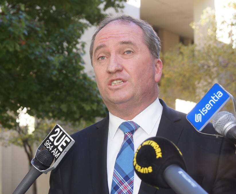 Agriculture and Water Resources Minister Barnaby Joyce.
