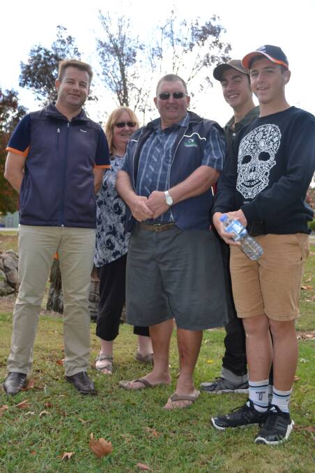 Peter Evans (Rabobank), Kerrie Glass, Pat Glass with students Laurence Hake and Declan Campion
