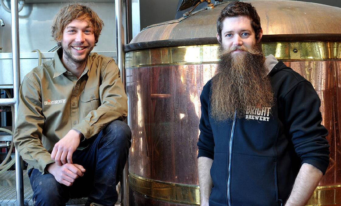 HOP TO IT: German brewer Toby Dankert, left, has joined head brewer Ryan Tyack at Bright Brewery.