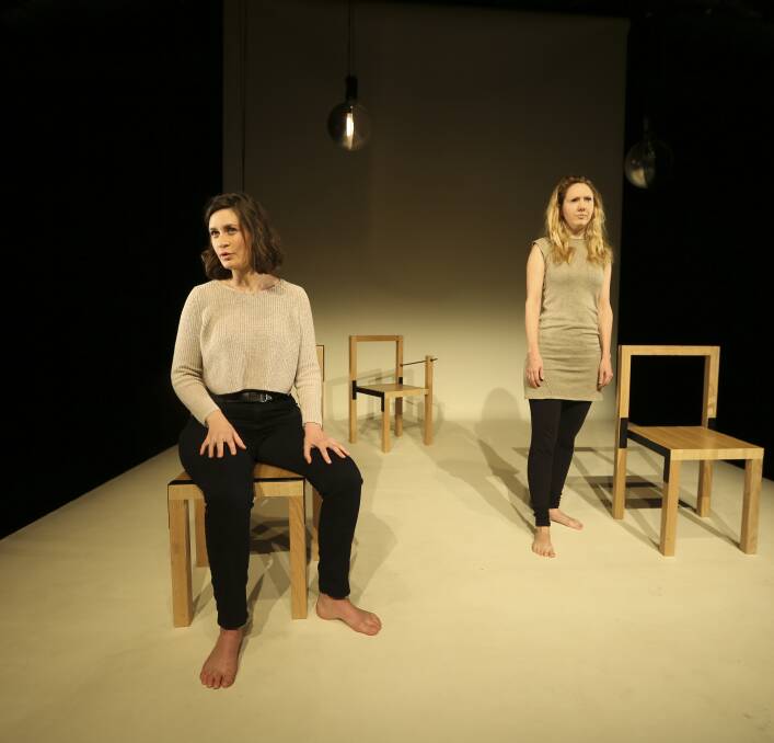 HAVE WE GOT A STORY FOR YOU: Sarah Hamilton and Justine Campbell wrote and star in HotHouse Theatre's new show They Saw A Thylacine. Picture: ELENOR TEDENBORG