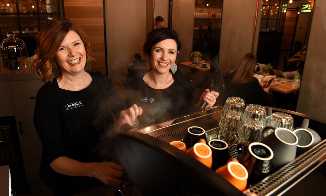 RIGHT MOVES: Lola Wigg Hair Cafe co-owners Bree Brown and Billie-Jo McCarthy have moved to the Volt Lane retail space. Picture: MARK JESSER