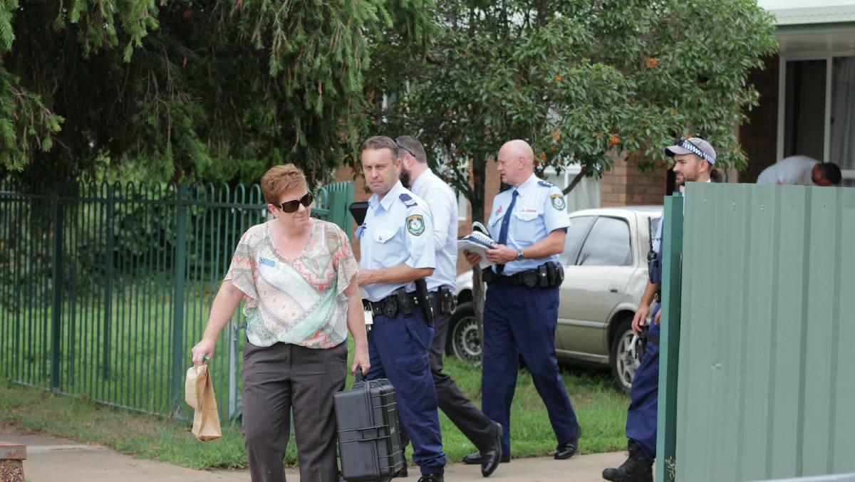 INVESTIGATION: Police executed a search warrant at a home in View St, Gunnedah on Wednesday afternoon. Photo: Sam Woods.
