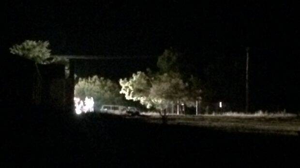 Police were called to a property just off the Hume Highway where three people had died. Photo: Fairfax Media
