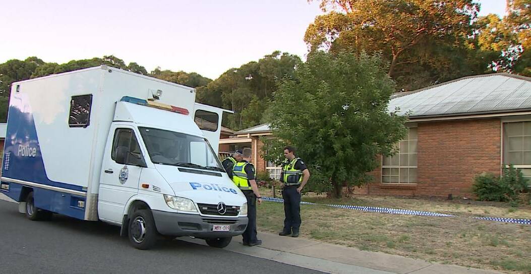 Police attend the scene on Pauline Court, Kangaroo Flat, on Christmas Eve.
