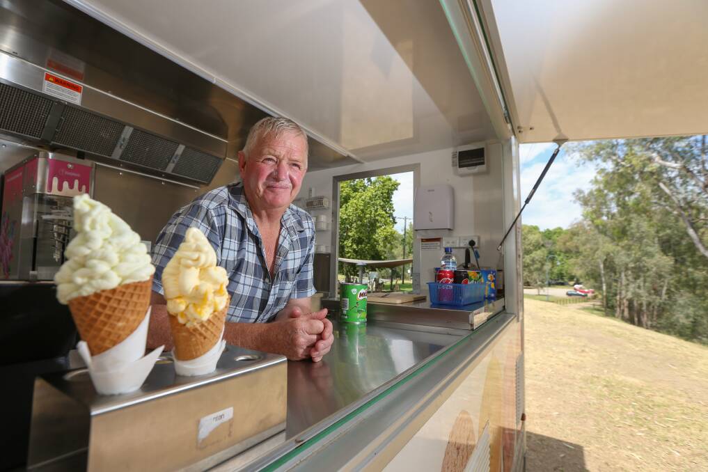 SWEET RELIEF: John Martin of Foxy's Ice Creams helped residents at Noreuil Park cool down on the weekend.