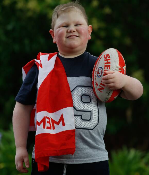 RESILIENT: Thurgoona youngster Ryleigh Franz underwent an intense six weeks of radiation therapy earlier this year but fortunately scans this week revealed his tumour has shrunk. Picture: MARK JESSER