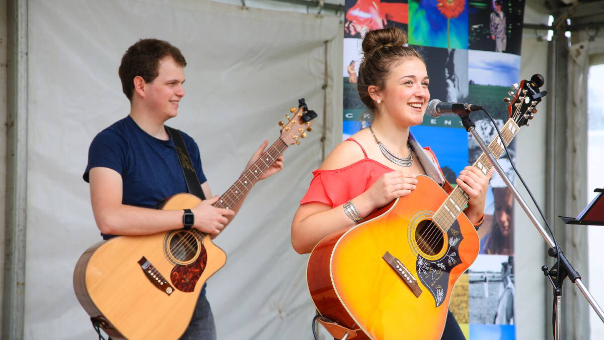 JAM: Lachlan Mitchell and Maidie Dawson perform at Henty in September. 