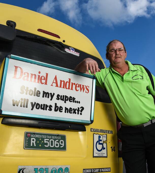 CONCERNED: Wodonga cabbies, including Neil Hawkins, argue Victorian Premier Daniel Andrews’ licence buy-backs will jeopardise their future. Picture: MARK JESSER