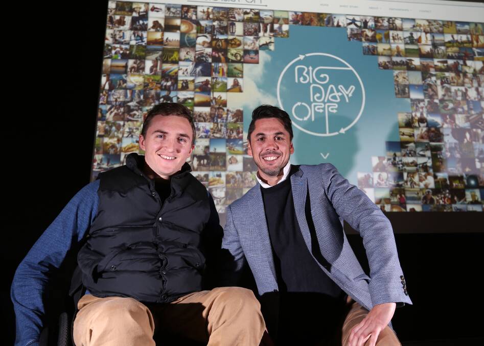 PROACTIVE: James McQuillan and Ben Hollands at the launch of the Big Day Off, a new initiative to support spinal cord injury assistance.