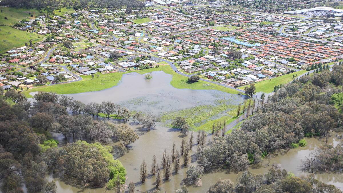 October's floods in Albury. Picture JAMES WILTSHIRE 