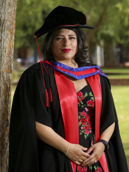 SMART: Luisa Perez-Mujica graduated from CSU after studying the Winton Wetlands and hopes to settle in Australia with her husband. Picture: JAMES WILTSHIRE 