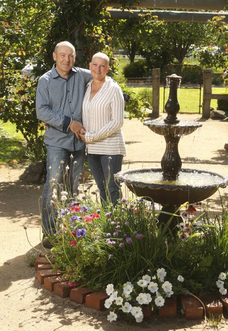 Bloomin' marvellous: Bradley and Kerryn Hayden will host an open garden to raise funds for the new Albury cancer centre. Picture: ELENOR TEDENBORG