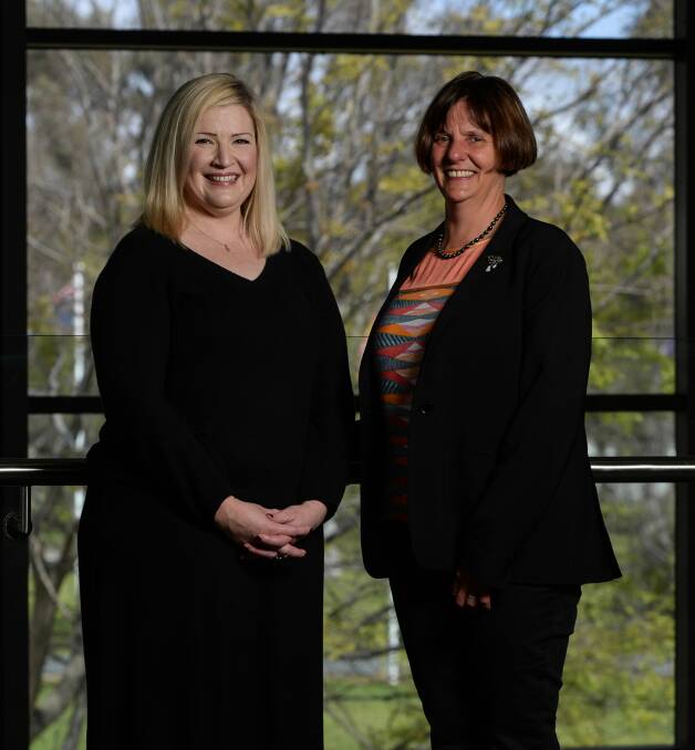 ASPIRATIONS: Natalie Paddle, who has been offered a place at La Trobe University, with Albury-Wodonga campus head Dr Guinever Threlkeld. Picture: MARK JESSER