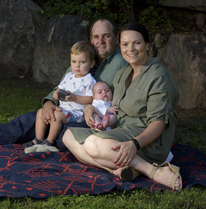 THANKYOU: Andrew and Erin Baxter with William, 2, and Charlotte, 14 weeks, who both spent time as prem babies in Wodonga's Special Care Nursery. Picture: SIMON BAYLISS