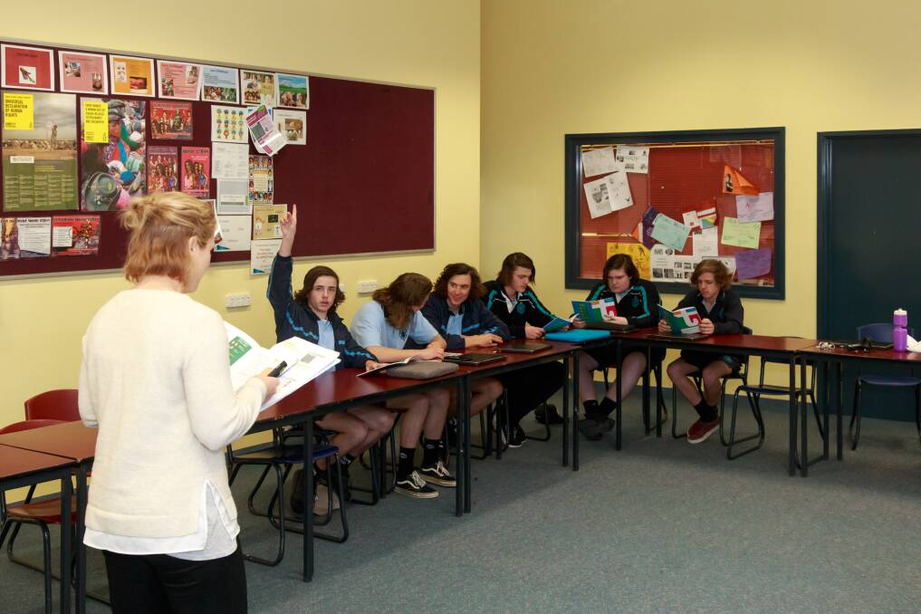 SKILLS FOR LIFE: Year 10 students at Wodonga Senior Secondary College taking part in a mental health first aid class this week. Pictures: SIMON BAYLISS