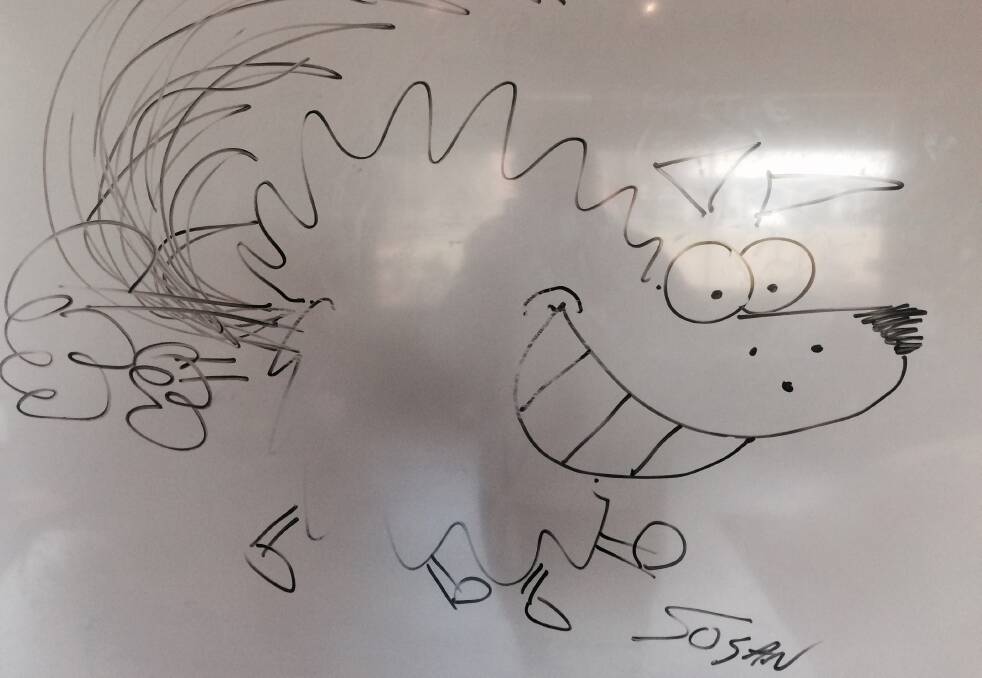 DRAWING ON IDEAS: Children were shown how to draw one of the author's popular charaters Fluff Butt.
