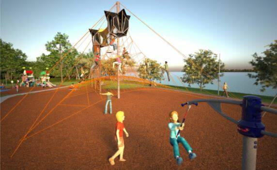 PLAY TIME: An artist's design impression of the Mulwala all-abilities playground at Purtle Park supplied by Mark Chatman, director of Ikonic Playgrounds.