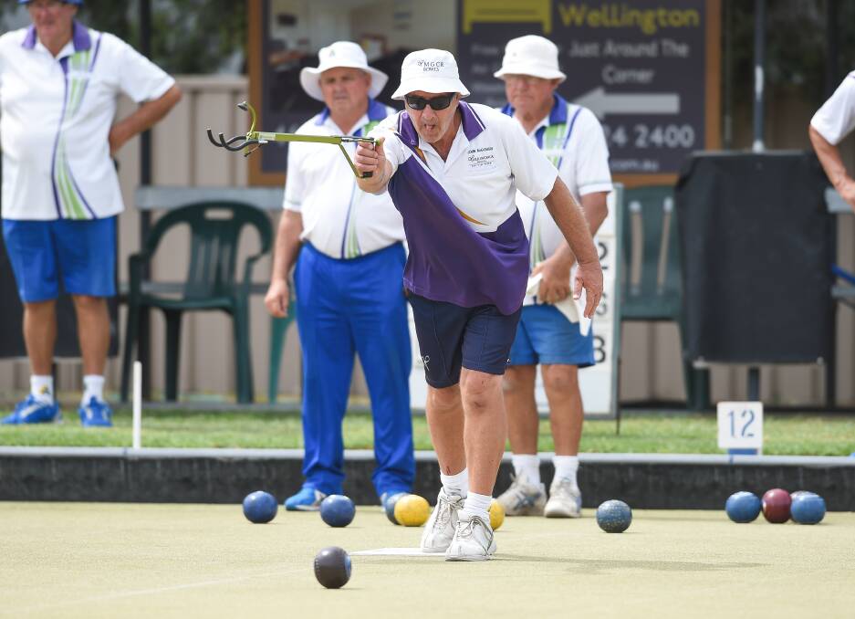 BOWING OUT: YMGCR's John McGough in action against Corowa Civic at Wodonga. Pictures: MARK JESSER