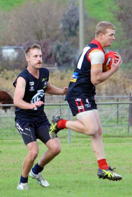 TOO GOOD: Jarrod Williams turned in a devastating display for Corryong at Cudgewa on Saturday. He has 34 goals for the season. Pictures: DEBBIE HARRAP