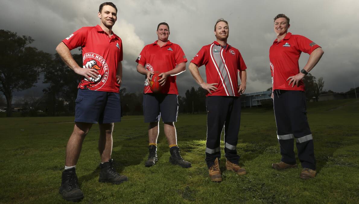 BATTLE LINES: Federal's Andrew Hill, Brent Ohlin, Mark Cole and Daniel Hales are looking forward to the grand final. Picture: ELENOR TEDENBORG