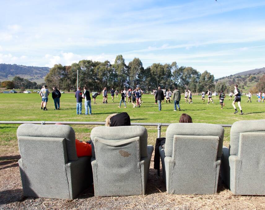 ONLY IN THE UPPER MURRAY: Spectators relax during Border-Walwa's clash with Bullioh at Walwa. Pictures: SIMON BAYLISS