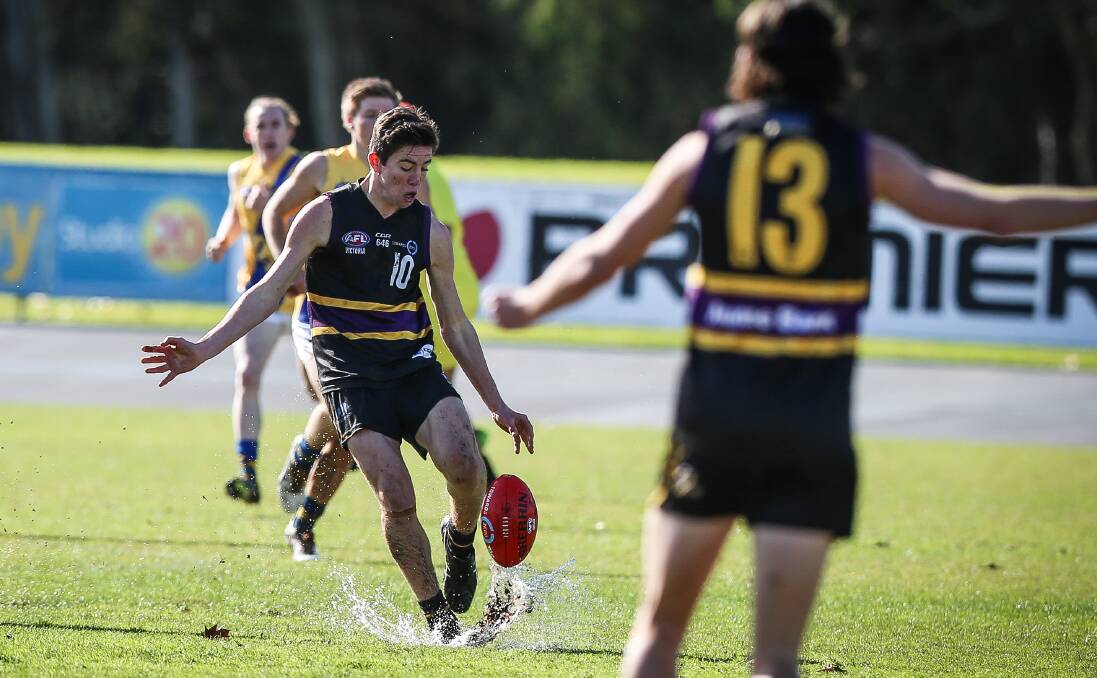 ON THE MOVE: Wangaratta's Daniel Sharrock will pose some problems for the Sandringham Dragons. He has been in solid form across half-forward for the Bushrangers this season. Picture: JAMES WILTSHIRE